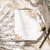 Bright Menu Template | Floral Menu Card Printable | Peach Purple Wedding Shower Menu Template A038 Bright Menu Template Amy Design 2