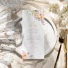 Bright Menu Template | Floral Menu Card Printable | Peach Purple Wedding Shower Menu Template A038 Bright Menu Template Amy Design 3