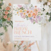 Spring Floral Bridal Brunch Bundle | Peach Purple Bridal Shower Brunch Invitations Card | Printable Menu, Cards & Signs A038 Spring Floral Bridal Shower Brunch Welcome Sign Template1