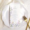 Pastel Floral Menu Template | Personalized Wedding Menu Template | Wildflower Shower Brunch Menu