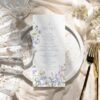 Pastel Floral Menu Template | Personalized Wedding Menu Template | Wildflower Shower Brunch Menu