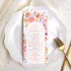 Floral Bridal Brunch Template Bundle | Bright Flower Bridal Shower Brunch Invitations | Editable Menu Place Cards & Signs Colorful Menu Template | Vivid Floral Wedding Dessert Menu | Shower Brunch Menu Card Printable | DIY Wedding Menu
