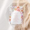 Floral Bridal Brunch Template Bundle | Bright Flower Bridal Shower Brunch Invitations | Editable Menu Place Cards & Signs Colorful Menu Template | Vivid Floral Wedding Dessert Menu | Shower Brunch Menu Card Printable | DIY Wedding Menu