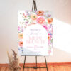 Floral Bridal Brunch Template Bundle | Bright Flower Bridal Shower Brunch Invitations | Editable Menu Place Cards & Signs Floral Bridal Shower Brunch Welcome Sign | Bright Colorful Flowers Poster Printable Template
