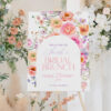 Floral Bridal Shower Brunch Welcome Sign | Bright Colorful Flowers Poster Printable Template