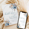 Boho Pampas Grass Bridal Shower Invitation Template Editable | Dusty Blue Bohemian Invite Printable ACB008 Boho Pampas Grass Bridal Shower Invitation Template Editable 4