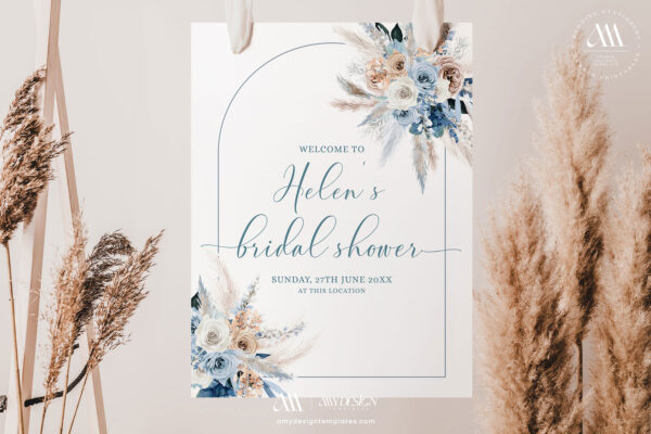 Boho Dusty Blue Bridal Shower