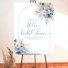 ACB013 Dusty Blue Boho Bridal Shower Welcome Sign Printable 2
