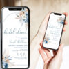 Dusty Blue Boho Bridal Shower E-vite Template Editable