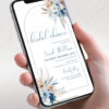 Dusty Blue Boho Bridal Shower E-vite Template Editable