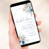 Dusty Blue Boho Bridal Shower E-vite Template Editable