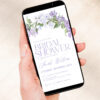 Floral Lilac Bridal Shower Invitation Template | Editable Purple Brunch Invite Printable Card B001 Digital Bridal Shower Evite Template Editable 1Amy Design Templates