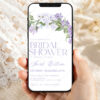 Floral Lilac Bridal Shower Invitation Template | Editable Purple Brunch Invite Printable Card B001 Digital Bridal Shower Evite Template Editable 2Amy Design Templates