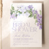 Floral Lilac Bridal Shower Invitation Template | Editable Purple Brunch Invite Printable Card Floral Lilac Bridal Shower Invitation Template