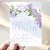 Floral Lilac Bridal Shower Invitation Template | Editable Purple Brunch Invite Printable Card Floral Lilac Bridal Shower Invitation Template