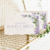 Lilac Food Labels Template | Elegant Purple Floral Place Cards Printable