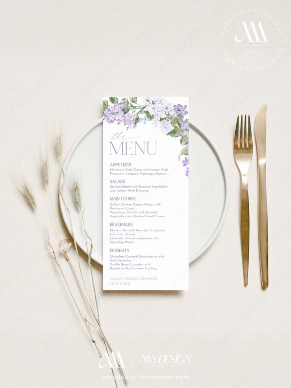 10+ Free Floral Menu Wedding Templates: Design a Bloom-Filled Feast Collection of wedding menu cards at Amy Design Templates B001