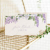 Lilac Place Card Template | Purple Place Card Printable | Editable Template Instant Download