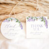 Lilac Purple Wedding Favor Tags Editable | Bridal Baby Shower Birthday Party Tags Printable Download Lilac Purple Wedding Favor Tags Editable