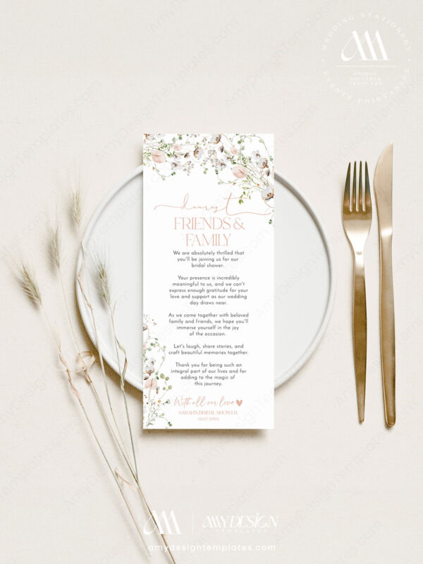 Minimalist Napkin Thank You Note | Reception Place Card Thank You | Place Setting Cards