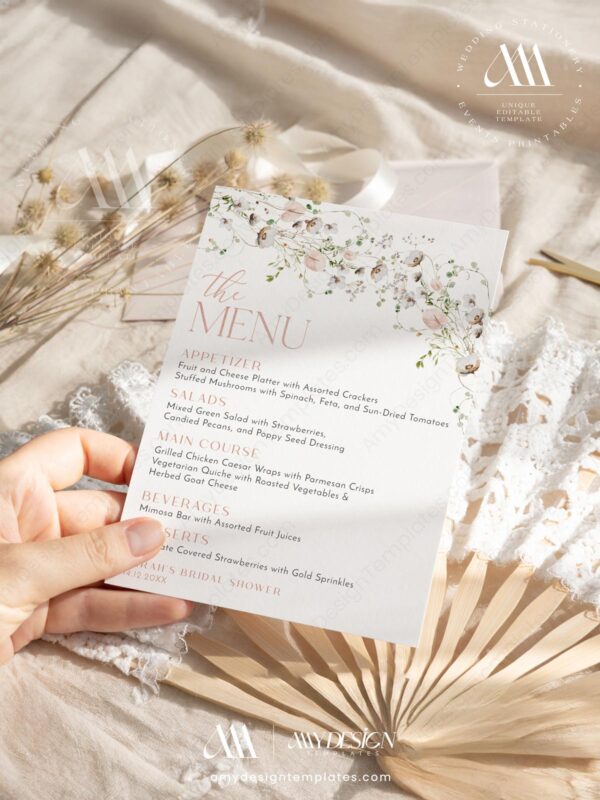 Alternative view of Printed Simple Elegant Wedding Menus | Printed Menu Card for Wedding | Personalized Wedding Menu Cards