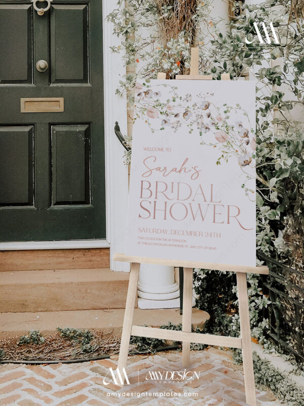 Alternative view of Wildflower Bridal Shower Welcome Poster Sign Template | Welcome To Shower Signage Printable