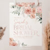 B008 Rustic Dusty Pink Bridal Shower Welcome Sign Template1