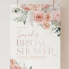 B008 Rustic Dusty Pink Bridal Shower Welcome Sign Template3