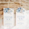 Blue Floral Wedding Tags Template | Editable Thank You Labels | Circle Round Square Rectangle Blue Floral Wedding Tags Template | Editable Thank You Labels | Circle Round Square Rectangle