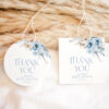 Blue Floral Wedding Tags Template | Editable Thank You Labels | Circle Round Square Rectangle Blue Floral Wedding Tags Template | Editable Thank You Labels | Circle Round Square Rectangle