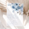 Boho Blue Pampas Grass Invitation Template | Bohemian Brunch Invite Instant Download Boho Blue Pampas Grass Invitation Template