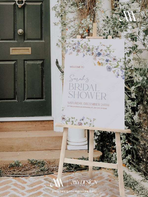 Wildflower Shower Sign Template Download | Welcome To Wedding Shower Sign Printed