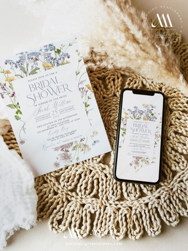 Wildflower Bridal Shower Invite Template