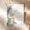 Blue Tea Party Bridal Shower Invitation Card | Tea Invitation Printable Template Download Blue Tea Party Bridal Shower Invitation Card