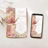 Vintage Pink Tea Party Invitation Card | Love is Brewing Printable Invite Template Vintage Pink Tea Party Invitation Card