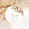 Pink Boho Favor Tags Template Customized | Pampas Bohemian Wedding Thank You Tags Printable Pink Boho Favor Tags Template Customized | Pampas Bohemian Wedding Thank You Tags Printable