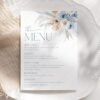 B029 Blue Floral Menu Template AmyDesign 2