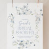 B036 Blue Wildflower Bridal Shower Welcome Sign 1