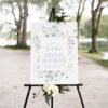 B036 Blue Wildflower Bridal Shower Welcome Sign 2