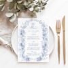 B037 Something Blue Bridal Shower Menu Template 1