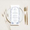 B037 Something Blue Bridal Shower Menu Template 2