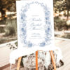 B037 Something Blue Bridal Shower Sign Printable AmyDesignTemplates 1