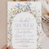 Wildflower Bridal Shower Invitation Digital Template Editable | Personalized Brunch Invite Printable Wildflower Bridal Shower Invitation Digital Template Editable