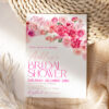 Hot Pink Floral Bridal Shower Invitation Card Printable | Personalized Customized Digital Download Hot Pink Floral Bridal Shower Invitation Card Printable