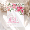 Editable Hot Pink Floral Bridal Shower Invitation Printable | Template Printable Digital Download Editable Hot Pink Floral Bridal Shower Invitation Printable