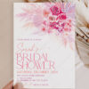 Fuchsia Hot Pink Bridal Shower Invitation Template | Editable Shower Brunch Invite Printable Card Fuchsia Hot Pink Bridal Shower Invitation Template