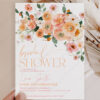 Citrus Orange Fruit Bridal Shower Invitation Template | Peachy Invite Printable Card Citrus Orange Fruit Bridal Shower Invitation Template
