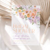 Spring Bridal Shower Bundle Template | Peach Purple Floral Bridal Shower Invitation Bundle | Editable Games Bright Floral Garden Bridal Shower Invitation Card