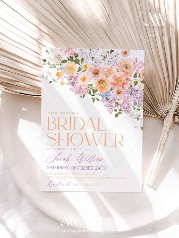 Bright Floral Garden Bridal Shower Invitation Card