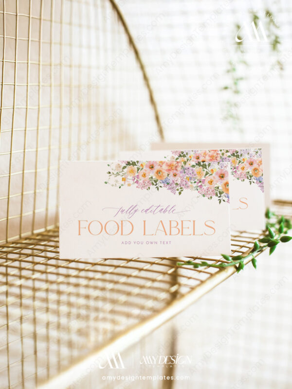 Floral Wedding Place Card Template Printable